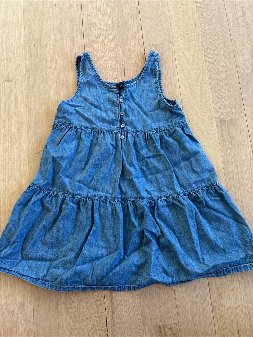 GAP Girls Tiered Denim Tank Dress - Blue